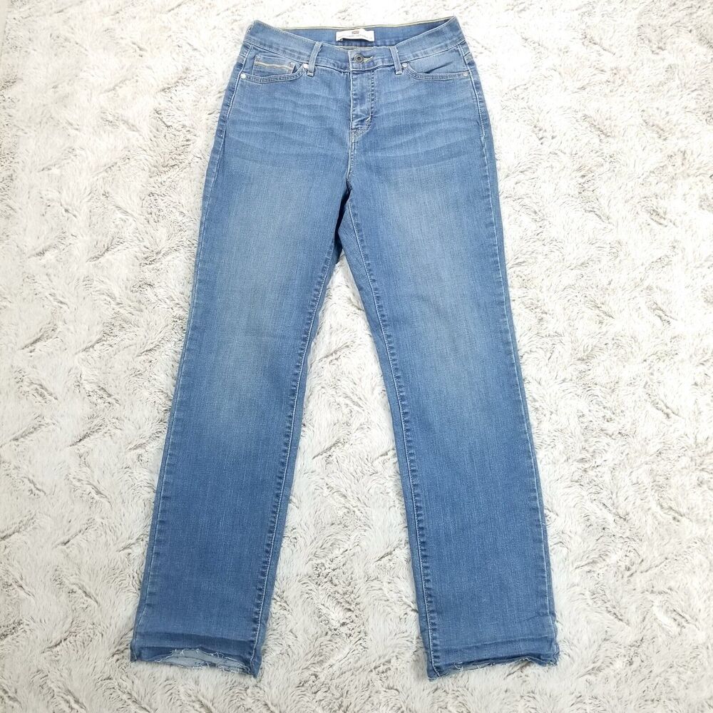 Levis Jeans Womens Size 10 M Blue 512 Straight Leg Perfectly Slimming Dark Wash